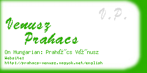 venusz prahacs business card